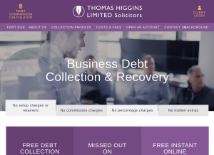 How thomashiggins.com looks like on a tablet such as an iPad.