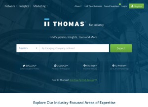 How thomasnet.com looks like on a tablet such as an iPad.