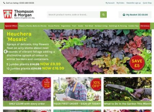 How thompson-morgan.com looks like on a tablet such as an iPad.