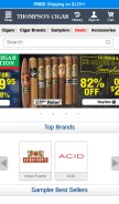 How thompsoncigar.com looks like on a mobile device such as an iPhone.