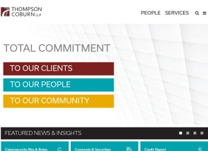 How thompsoncoburn.com looks like on a tablet such as an iPad.