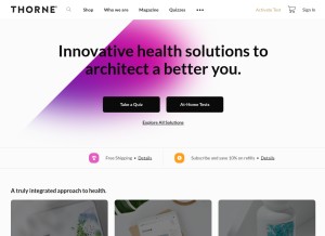 How thorne.com looks like on a tablet such as an iPad.