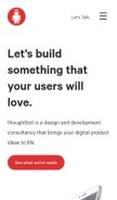 How thoughtbot.com looks like on a mobile device such as an iPhone.