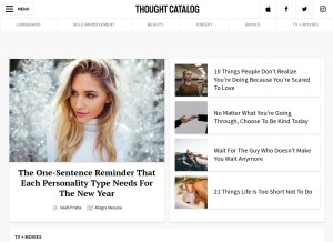 How thoughtcatalog.com looks like on a tablet such as an iPad.