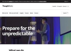 How thoughtworks.com looks like on a tablet such as an iPad.