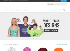 How threadesigns.com looks like on a tablet such as an iPad.