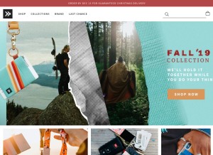 How threadwallets.com looks like on a tablet such as an iPad.