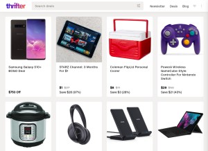 How thrifter.com looks like on a tablet such as an iPad.