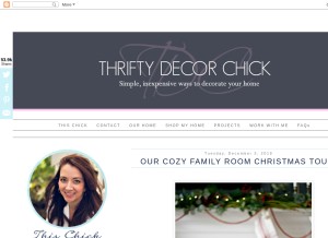How thriftydecorchick.com looks like on a tablet such as an iPad.