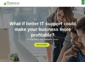 How thriveon.net looks like on a tablet such as an iPad.