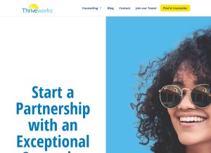 How thriveworks.com looks like on a tablet such as an iPad.