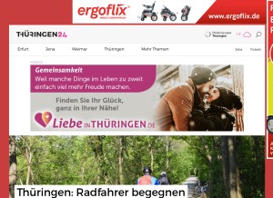 How thueringen24.de looks like on a tablet such as an iPad.