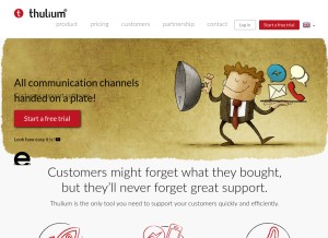 How thulium.com looks like on a tablet such as an iPad.