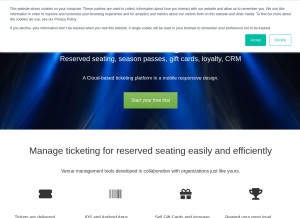 How thundertix.com looks like on a tablet such as an iPad.