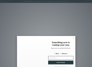 How thursdayboots.com looks like on a tablet such as an iPad.
