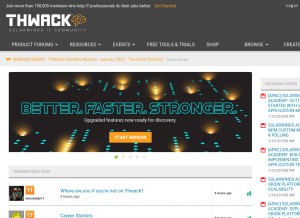 How thwack.com looks like on a tablet such as an iPad.