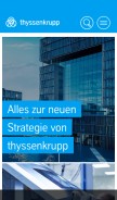 How thyssenkrupp.com looks like on a mobile device such as an iPhone.