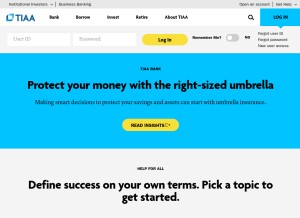 How tiaa.org looks like on a tablet such as an iPad.