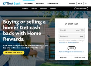 How tiaabank.com looks like on a tablet such as an iPad.