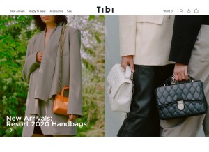 How tibi.com looks like on a tablet such as an iPad.