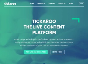 How tickaroo.com looks like on a tablet such as an iPad.