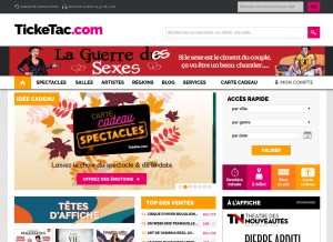How ticketac.com looks like on a tablet such as an iPad.