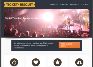 How ticketbiscuit.com looks like on a tablet such as an iPad.