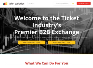 How ticketevolution.com looks like on a tablet such as an iPad.