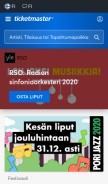 How ticketmaster.fi looks like on a mobile device such as an iPhone.