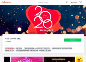 How ticketplus.cl looks like on a tablet such as an iPad.