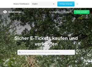 How ticketswap.at looks like on a tablet such as an iPad.
