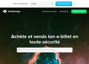 How ticketswap.fr looks like on a tablet such as an iPad.
