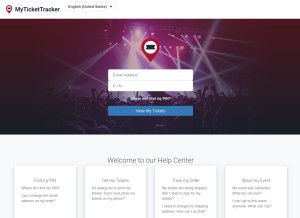 How tickettransaction.com looks like on a tablet such as an iPad.