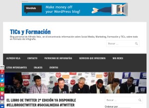 How ticsyformacion.com looks like on a tablet such as an iPad.