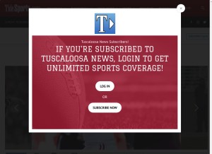 How tidesports.com looks like on a tablet such as an iPad.