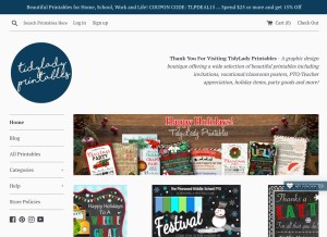 How tidylady.net looks like on a tablet such as an iPad.