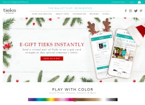 How tieks.com looks like on a tablet such as an iPad.