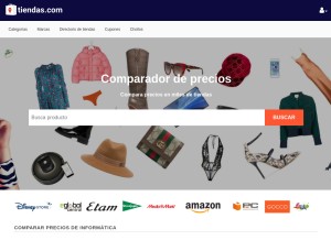 How tiendas.com looks like on a tablet such as an iPad.