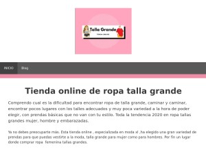 How tiendatallagrande.com looks like on a tablet such as an iPad.