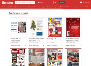 How tiendeo.com looks like on a tablet such as an iPad.