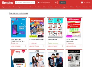How tiendeo.mx looks like on a tablet such as an iPad.