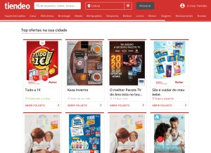 How tiendeo.pt looks like on a tablet such as an iPad.