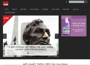 How tiepthigiadinh.vn looks like on a tablet such as an iPad.