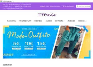How tiffneygo.com looks like on a tablet such as an iPad.