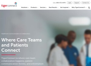 How tigerconnect.com looks like on a tablet such as an iPad.