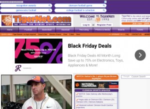 How tigernet.com looks like on a tablet such as an iPad.