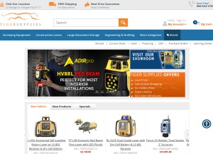 How tigersupplies.com looks like on a tablet such as an iPad.