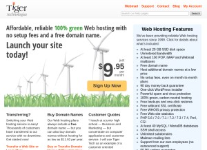 How tigertech.org looks like on a tablet such as an iPad.