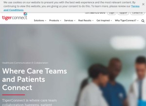 How tigertext.com looks like on a tablet such as an iPad.