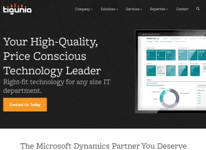 How tigunia.com looks like on a tablet such as an iPad.